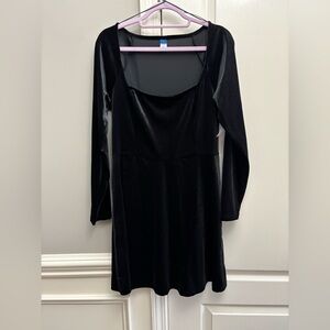 NWT black velvet dress